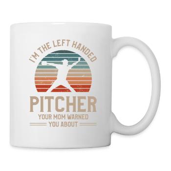 Je suis le lanceur gaucher que ta mère t’a prévenu - Mug blanc - blanc - Droite