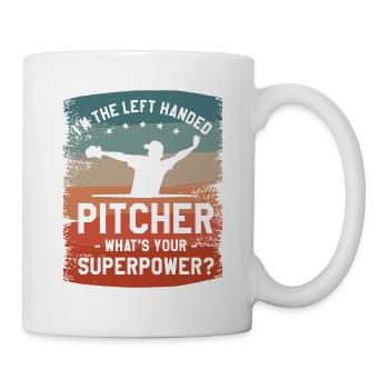 Je suis le lanceur gaucher Quel est votre superpouvoir - Mug blanc - blanc - Droite