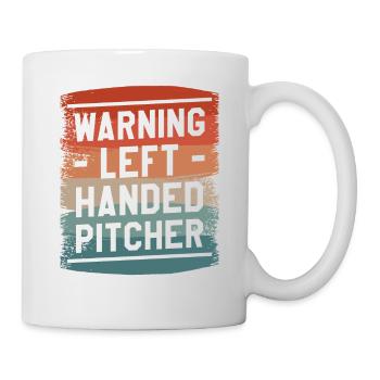 Warnung Linkshänder Pitcher Lefty Baseballspieler - Tasse - Weiß - Rechts