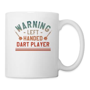 Warning Left Handed Dart Player Lefty Darts - Mug - white - Right