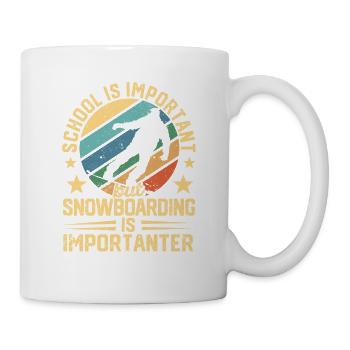 School is important, but snowboarding is more important - Mug - white - Right