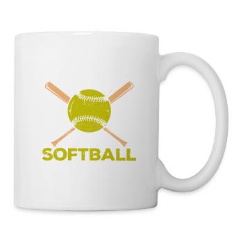 School is important, but softball is still important - Mug - white - Right