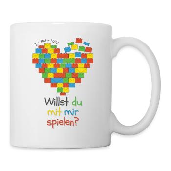 Willst du mit mir Spielen - Tasse - Weiß - Rechts