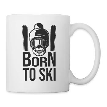 Born to ski Wintersport Skifahren Skifahrer - Tasse - Weiß - Rechts