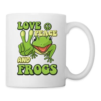 Love peace and Frogs - Tasse - Weiß - Rechts