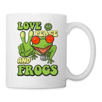 Amour de la paix et grenouilles costume hippie - Mug blanc - blanc - Droite