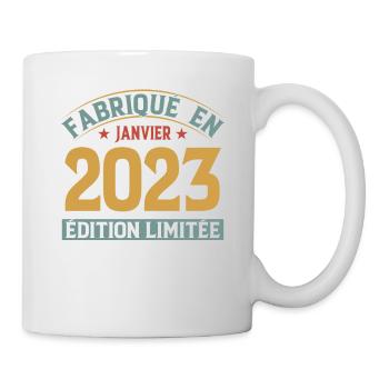 Fabriqué En Janvier 2023 Édition Limitée - Mug blanc - blanc - Droite