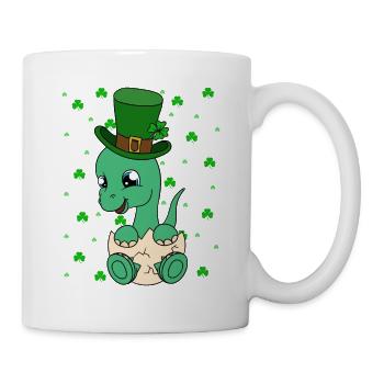 Dinosaur St. Patrick's Day Dino - Mug - white - Right