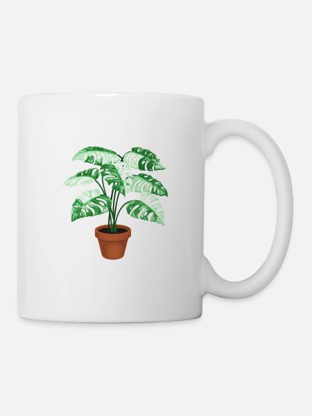 Variegated Monstera - Tasse - Weiß