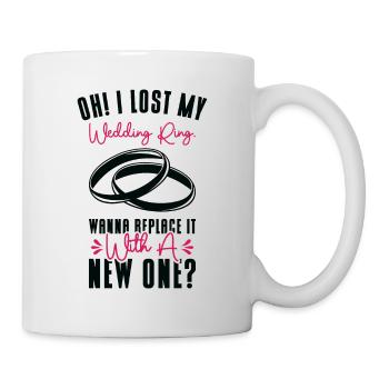 Couple Relationship Wedding Ring Pick Up Lines - Mug - white - Right
