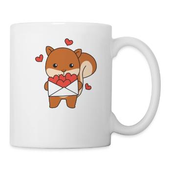 Eichhörnchen zum Valentinstag süße Tiere - Tasse - Weiß - Rechts