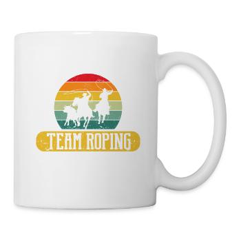 Schule ist wichtig, aber Team Roping ist wichtiger - Tasse - Weiß - Rechts