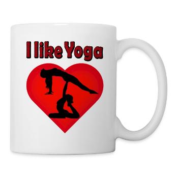 Ein Herz für Yoga zeigt verschiedene Figuren - Tasse - Weiß - Rechts