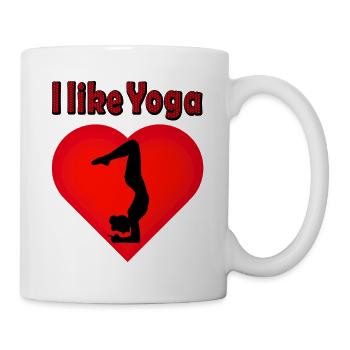 Ein Herz für Yoga zeigt den Unterarmstand - Tasse - Weiß - Rechts