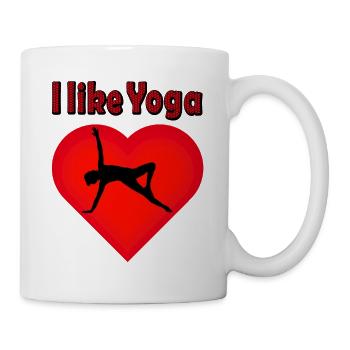 A Heart for Yoga montre une figure de yoga - Mug blanc - blanc - Droite