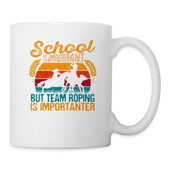 L’école est importante, mais l’équipe est plus importante - Mug blanc - blanc - Droite