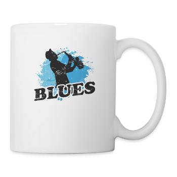 Blues Saxophone Musique Trompette - Mug blanc - blanc - Droite