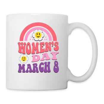 Couleur vintage classique 8 mars Journée de la femme - Mug blanc - blanc - Droite
