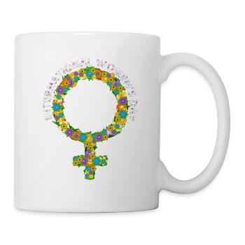 International Womens Day female Symbol Flower - Mug - white - Right