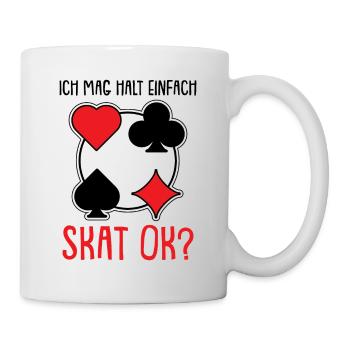 Ich mag halt einfach - Skat ok? - Tasse - Weiß - Rechts
