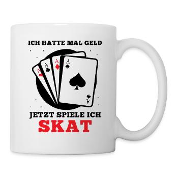 Ich hatte mal Geld Skat - Tasse - Weiß - Rechts