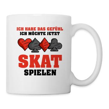 ich möchte jetzt Skat spielen - Tasse - Weiß - Rechts