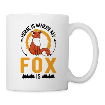 Zuhause ist wo mein Fuchs is Rotfuchs - Tasse - Weiß - Rechts