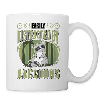 Facilement distrait par le raton laveur Waschbär - Mug blanc - blanc - Droite