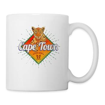 Kapstadt Südafrika Retro Leopard Vintage Afrika - Tasse - Weiß - Rechts
