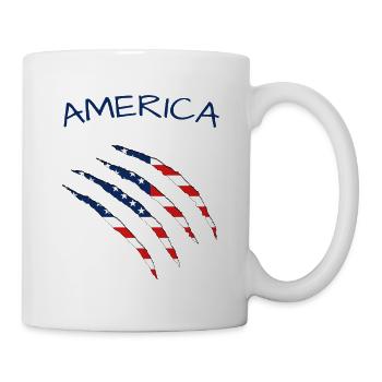 America Risse Klauen - Tasse - Weiß - Rechts