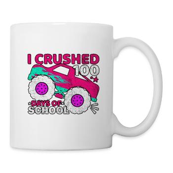 I Crushed 100 Monster Truck 100 Days Of School - Mug - white - Right