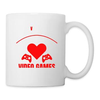 V est pour les jeux vidéo Gamer Valentines cadeau amusant - Mug blanc - blanc - Droite