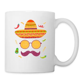 Sombrero Face Cinco de Mayo Fiesta mexicaine - Mug blanc - blanc - Droite