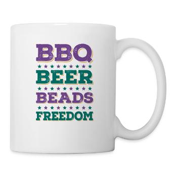 BBQ Beer Beads Freedom Mardi Gras Party - Mug blanc - blanc - Droite