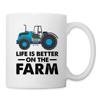 La vie est meilleure à la ferme Agriculteurs - Mug blanc - blanc - Droite