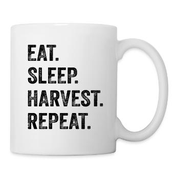 Manger Dormir Récolte Répéter le texte noir - Mug blanc - blanc - Droite