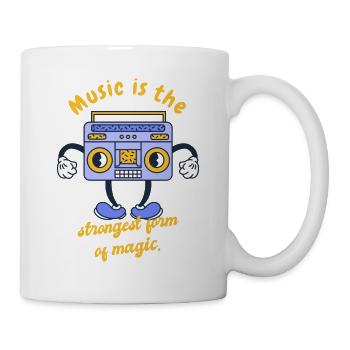 La musique est la forme la plus forte de la musique rétro magique - Mug blanc - blanc - Droite