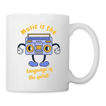 La musique est le langage de l’ Musique rétro - Mug blanc - blanc - Droite