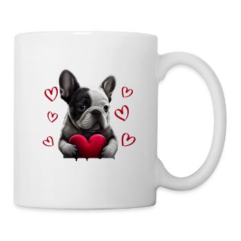 Je vole des cœurs chien Frenchie français bulldog - Mug blanc - blanc - Droite