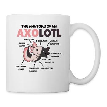 Axolotl Explanation Anatomy of an Chimera Axolotl - Mug - white - Right