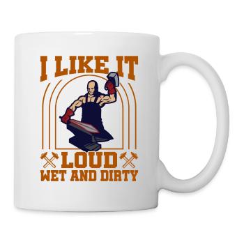 Forgeron J’aime ça Forgeage humide et sale - Mug blanc - blanc - Droite