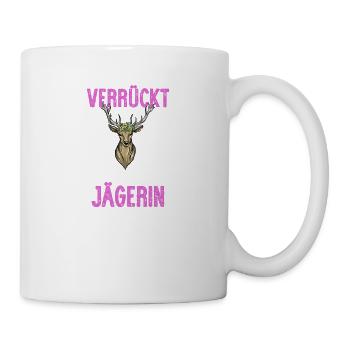Jägerin I Jagd jagen Motiv zum bestandenen - Tasse - Weiß - Rechts