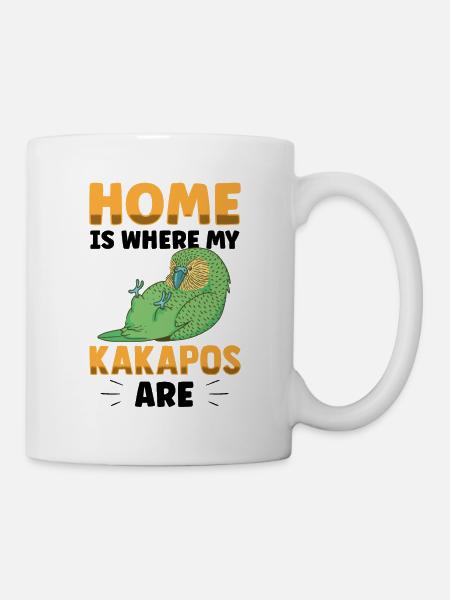 Zuhause ist wo Kakapo ist Neuseeland Papagei - Tasse - Weiß
