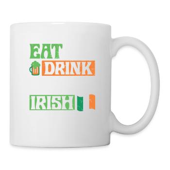 Food, drink and be Irish at St. Patrick's - Mug - white - Right