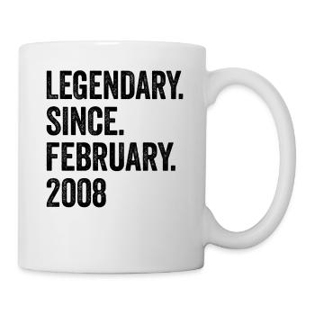 Legendary Since February 2008 15. Geburtstag - Tasse - Weiß - Rechts