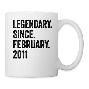 Legendary Since February 2011 12. Geburtstag - Tasse - Weiß - Rechts