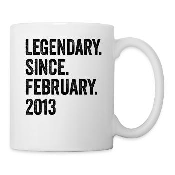 Legendary Since February 2013 10. Geburtstag - Tasse - Weiß - Rechts