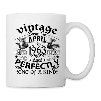 1963, vintage 1963, anniversary 1963, April 196 - Mug - white - Right