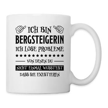 Bergsteigerin Wandern Fun Lustiger Spruch Geschenk - Tasse - Weiß - Rechts