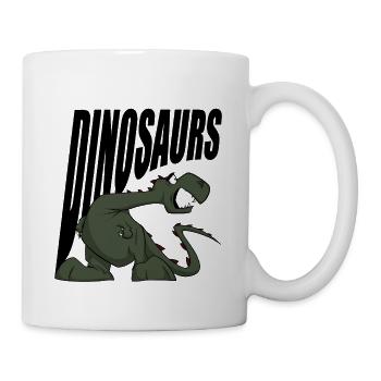 Drôle de chemise Dino, Dinosaures, Enfants, Autocollants - Mug blanc - blanc - Droite